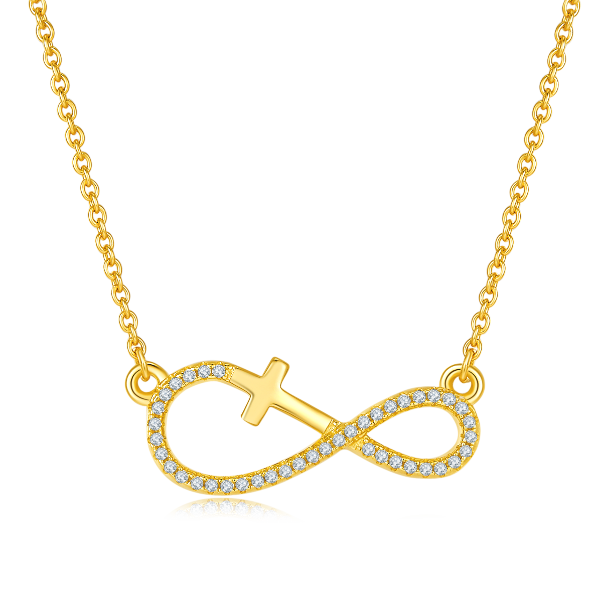 Cross Unlimited Love Pendant S925 Silver Moissanite Grade D 0.17CT